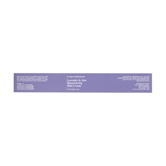 Modern licht paarse cosmetica potje label 1 x 7,25 (Individueel)