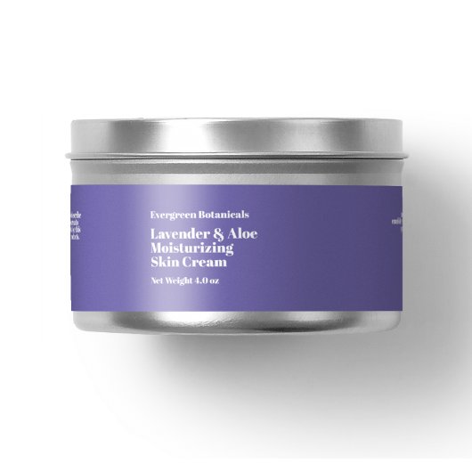 Modern licht paarse cosmetica potje label 1 x 7,25