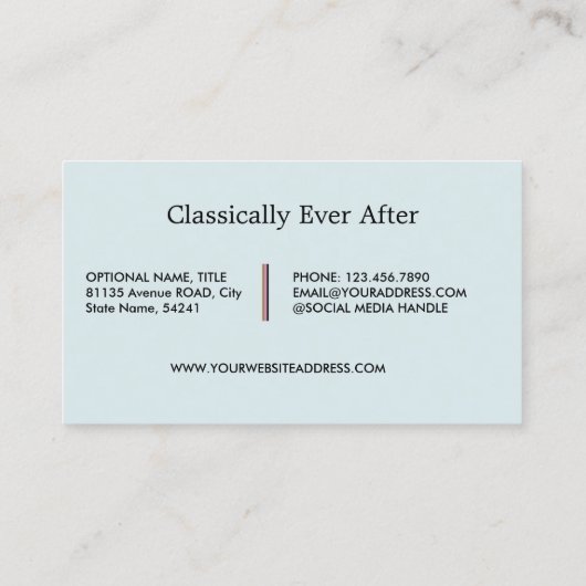 Modern licht paarse visitekaartje (Achterkant)