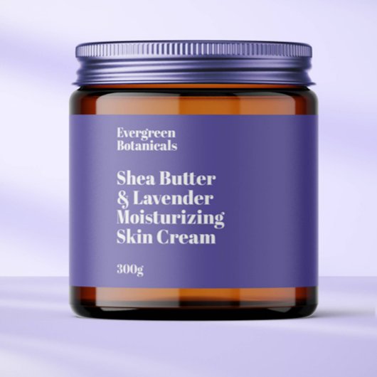 Modern licht paarse waterdichte cosmetica potje la waterfles etiket