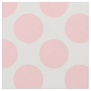 Modern licht roze en wit grote stippen stof