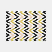 Modern licht roze, goud, wit, zwart patroon fleece deken (Voorkant (Horizontaal))