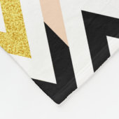 Modern licht roze, goud, wit, zwart patroon fleece deken (Hoek)
