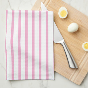 Modern licht roze streep theedoek