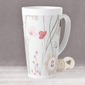 Modern Licht Wildflower Monogram Roze Groen Latte Mok