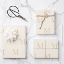 Modern lichtbeige en minimalistische monogram