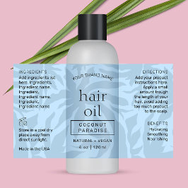 Modern lichtblauw 4 OZ fles wrap around label