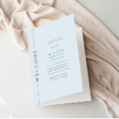 Modern lichtblauw bar mitswa boekje gevouwen programma