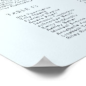 Modern lichtblauw bar mitswa zitkaart Poster (Hoek)