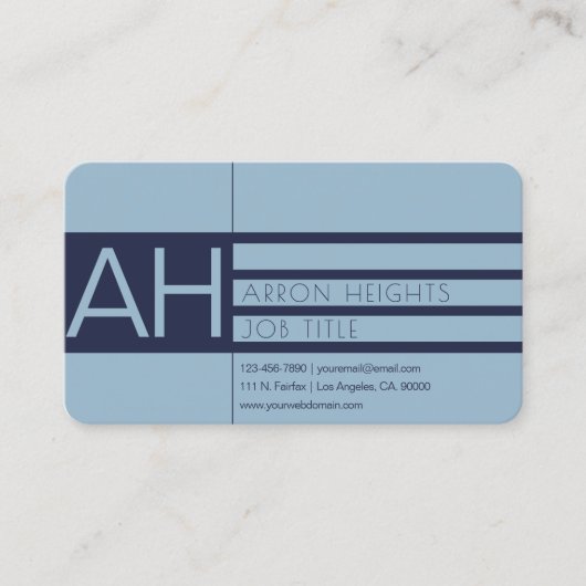Modern Lichtblauw & Blauw Visitekaartje (Voorkant)