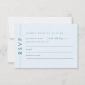Modern lichtblauw bruiloft uitnodigen RSVP antwoor Kaartje (Voorkant)