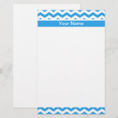 Modern lichtblauw chevron zigzag patroon briefpapier (Voorkant / Achterkant)