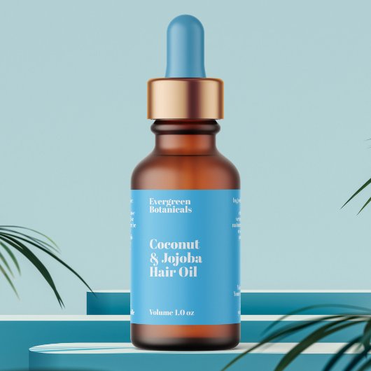 Modern lichtblauw cosmeticadrinkerfles-etiket etiket