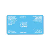 Modern lichtblauw cosmeticadrinkerfles-etiket etiket (Voorkant)
