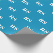 Modern lichtblauw custom monogram initiaal cadeaupapier (Hoek)