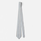 Modern Lichtblauw en Beige Kust Multi-Streep Stropdas (Voorkant)