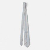 Modern Lichtblauw en Beige Kust Multi-Streep Stropdas (Achterkant)