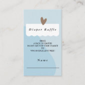 Modern Lichtblauw Hart Baby shower Luier Raffle Informatiekaartje (Voorkant)