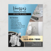 Modern Lichtblauw Huis Schoonmaak Maid Service Flyer (Voorkant)