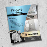 Modern Lichtblauw Huis Schoonmaak Maid Service Flyer<br><div class="desc">Professional House Cleaning Maid Service Flyers.</div>