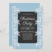 Modern lichtblauw kerstfeest krijtbord kaart (Voorkant / Achterkant)