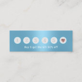 Modern Lichtblauw Metallic 6 Punch Klantenkaartje (Voorkant)