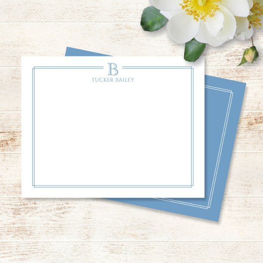Modern Lichtblauw Omrande Kantoorartikelen Notitiekaartje