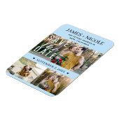 Modern Lichtblauw Save the Date Wedding 3 Foto's Magneet (Linkerzijde)