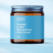 Modern lichtblauw waterdicht cosmetica potje label waterfles etiket