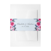 Modern Lichtblauw Waterverf Roze Rozen Bruiloft Uitnodigingen Wikkel (Voorkant Voorbeeld)