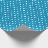 Modern lichtblauw wit custom monogram patroon cadeaupapier (Hoek)