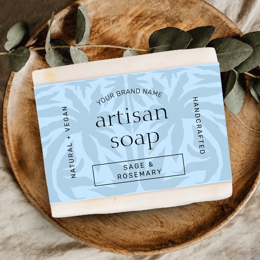 Modern lichtblauw zeepreep Wrapper Bellyband Label