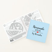 Modern lichtblauw Zelfgemaakt met liefdesrecept Notitieboek (Binnen)