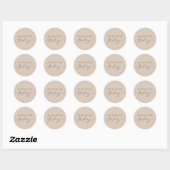 Modern Lichtbruin Beige Handgeschreven Script Bakk Ronde Sticker (Vel)