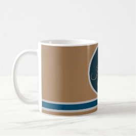 Modern Lichtbruin blauw Monogram Elegant Koffiemok