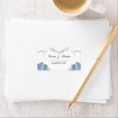 Modern lichtdusty blauw retouradres etiket (Insitu)