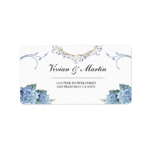 Modern lichtdusty blauw retouradres etiket (Voorkant)