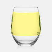 Modern lichtgeel groen monogram wijnglas zonder voet (Links)