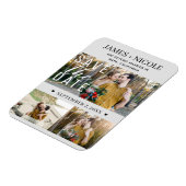 Modern Lichtgrijs Bewaar de datum Bruiloft 3 Foto' Magneet (Linkerzijde)