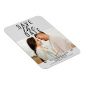 Modern Lichtgrijs Bewaar de datum Huwelijksfoto Magneet (Rechterzijde)