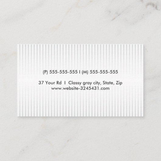 Modern lichtgrijs en wit professioneel profiel visitekaartje (Achterkant)