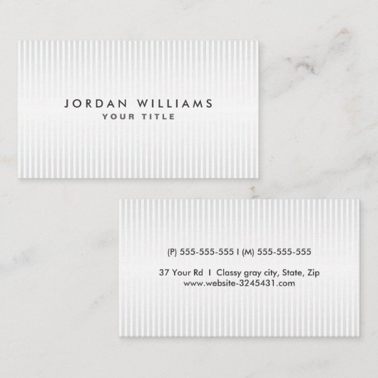 Modern lichtgrijs en wit professioneel profiel visitekaartje (Voorkant / Achterkant)