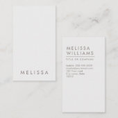 Modern lichtgrijs minimalistisch visitekaartje (Voorkant / Achterkant)