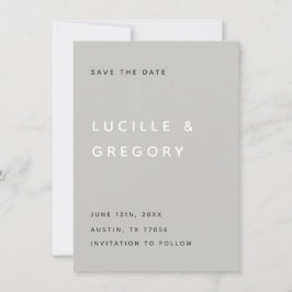 Modern Lichtgrijs Redactioneel Kleine Hoofdletters Save The Date