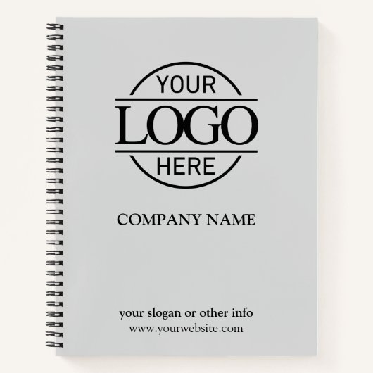 Modern lichtgrijs zakelijk bedrijf Logo Notitieboek (Voorkant)
