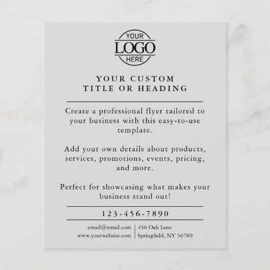 Modern Lichtgrijs Zakelijk Logo Promotioneel Flyer (Achterkant)