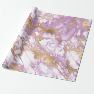 Modern Lichtpaars, Wit en Goud Marmer Cadeaupapier