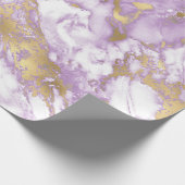 Modern Lichtpaars, Wit en Goud Marmer Cadeaupapier (Hoek)