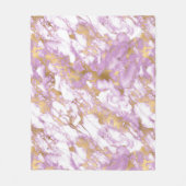 Modern lichtpaars, wit en goud marmer fleece deken (Voorkant)