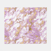 Modern lichtpaars, wit en goud marmer fleece deken (Voorkant (Horizontaal))